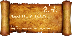 Naschitz Arikán névjegykártya